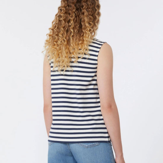 Young Ideas/Henmores - Multih Striped Sleevless Jersey Top - 011 Navy Pinstripes - XS