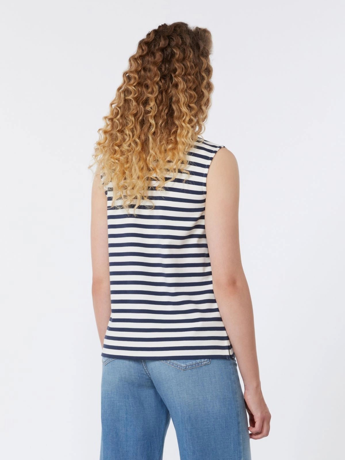 Young Ideas/Henmores - Multih Striped Sleevless Jersey Top - 011 Navy Pinstripes - XS