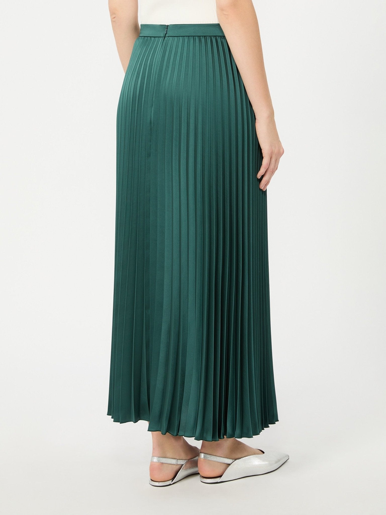 Young Ideas & Henmores -Nicchia Pleated Midi Skirt -011 Dark Green -8