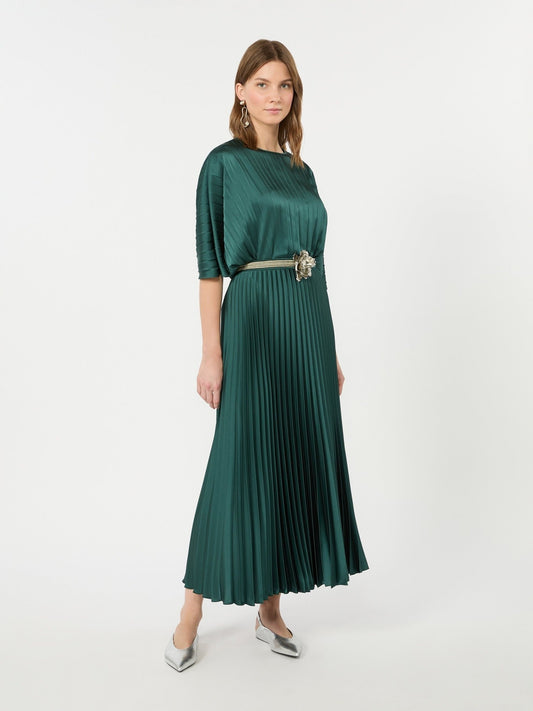 Young Ideas & Henmores -Nicchia Pleated Midi Skirt -011 Dark Green -8