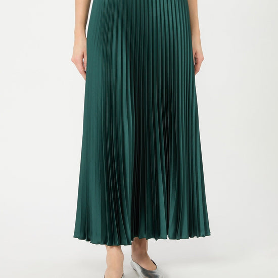 Young Ideas & Henmores -Nicchia Pleated Midi Skirt -011 Dark Green -8