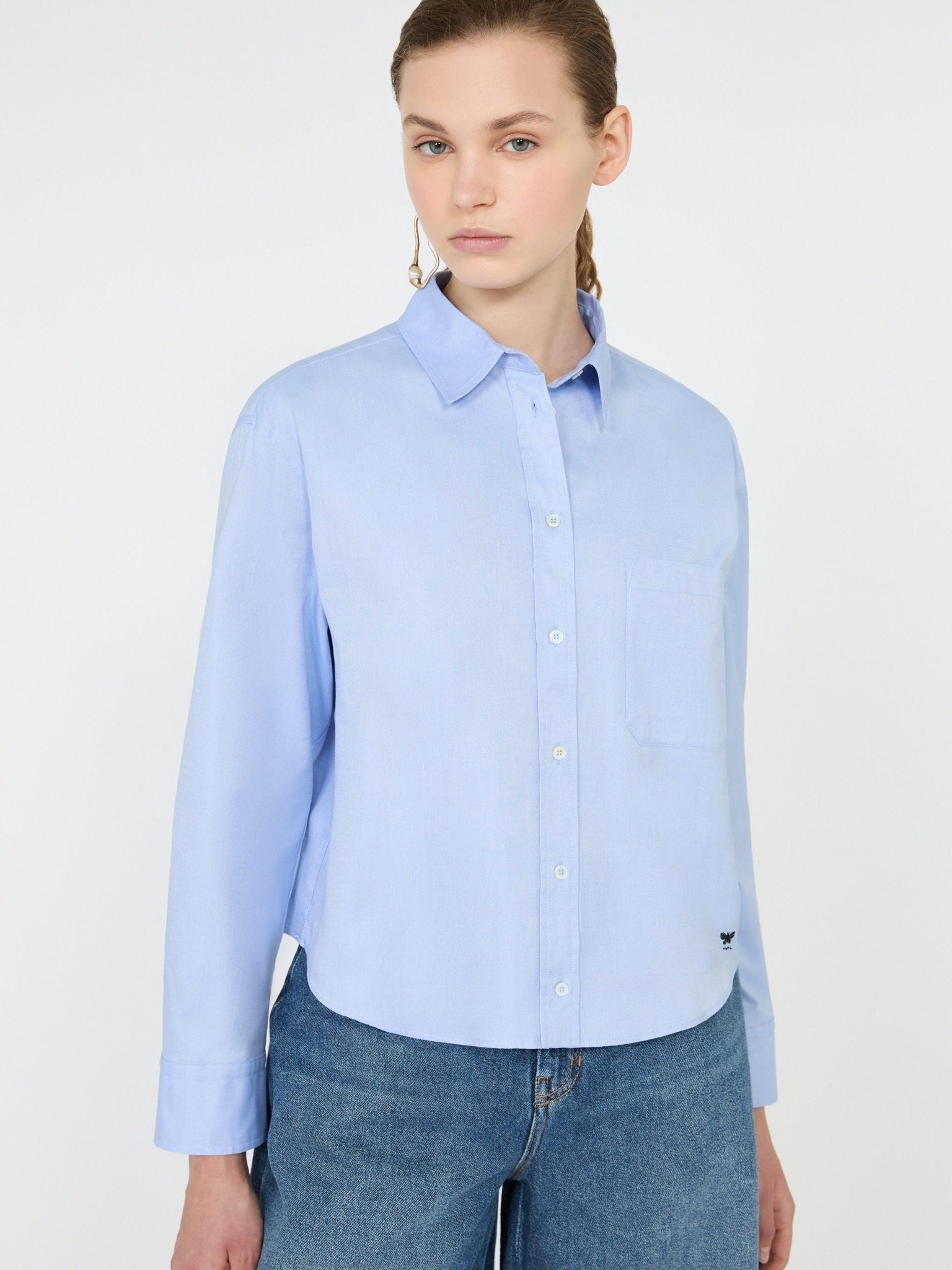 Young Ideas & Henmores -Nuoro Crop Shirt -002 Light Blue -6