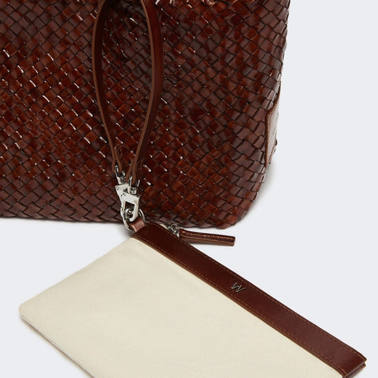 Young Ideas & Henmores - Orli Buffalo Braided Tote Bag - 001 Tobacco - OS