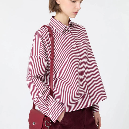 Young Ideas & Henmores -Ovatta Fine Stripe Shirt -005 Bordeaux -6
