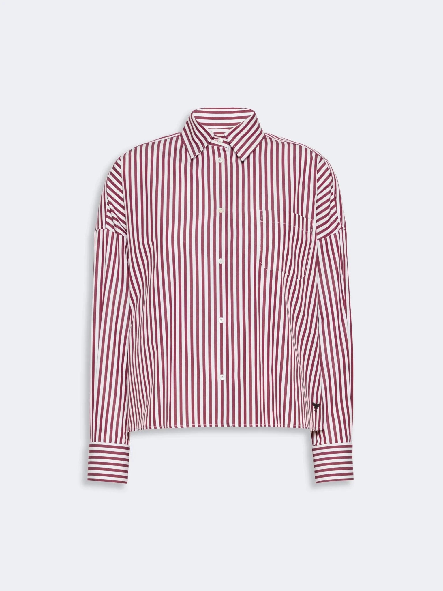 Young Ideas & Henmores -Ovatta Fine Stripe Shirt -005 Bordeaux -6
