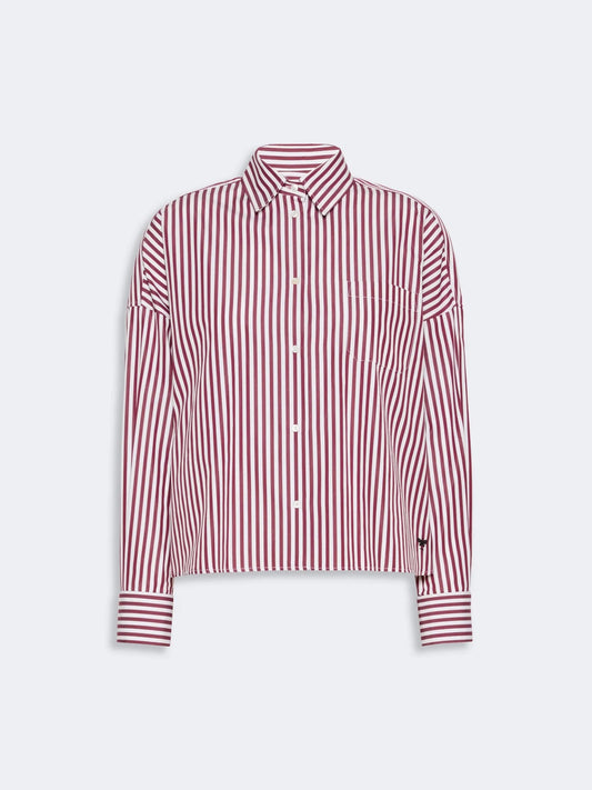 Young Ideas & Henmores -Ovatta Fine Stripe Shirt -005 Bordeaux -6