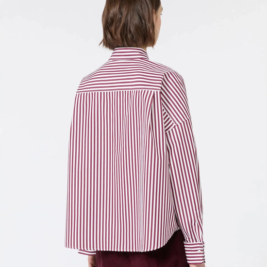 Young Ideas & Henmores -Ovatta Fine Stripe Shirt -005 Bordeaux -6