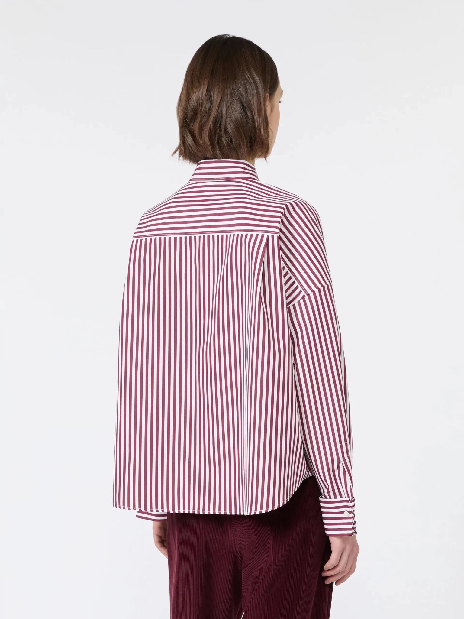 Young Ideas & Henmores -Ovatta Fine Stripe Shirt -005 Bordeaux -6