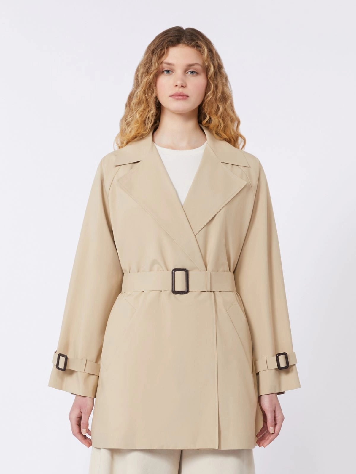 Young Ideas/Henmores - Ovatta Short Trench Coat - 001 Beige - 6