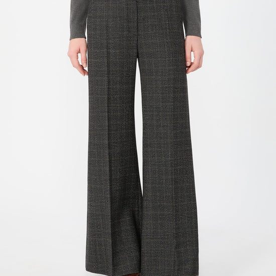 Young Ideas & Henmores -Pacca Check Bootleg Trousers -002 Dark Grey -8