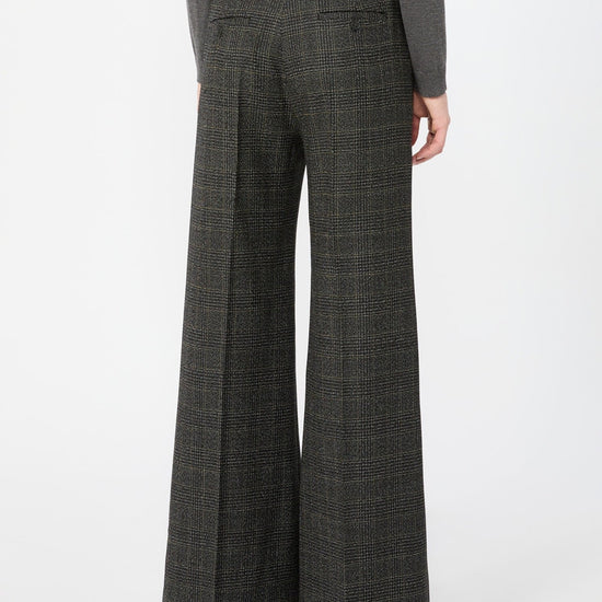 Young Ideas & Henmores -Pacca Check Bootleg Trousers -002 Dark Grey -8