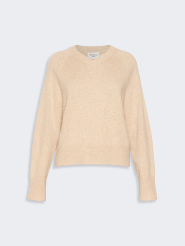 Young Ideas & Henmores -Padre V Neck Cashmere Jumper -002 Beige -XS