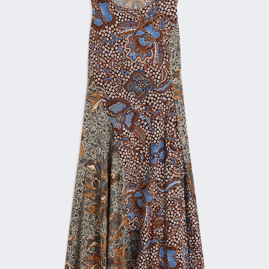Young Ideas & Henmores - Pausa Sleeveless Jersey Dress - 008 Tobacco Ornamental Print - S
