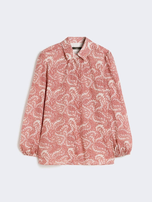 Young Ideas/Henmores - Periodi Paisley Puff Sleeve Shirt - 002 Cherry - 8