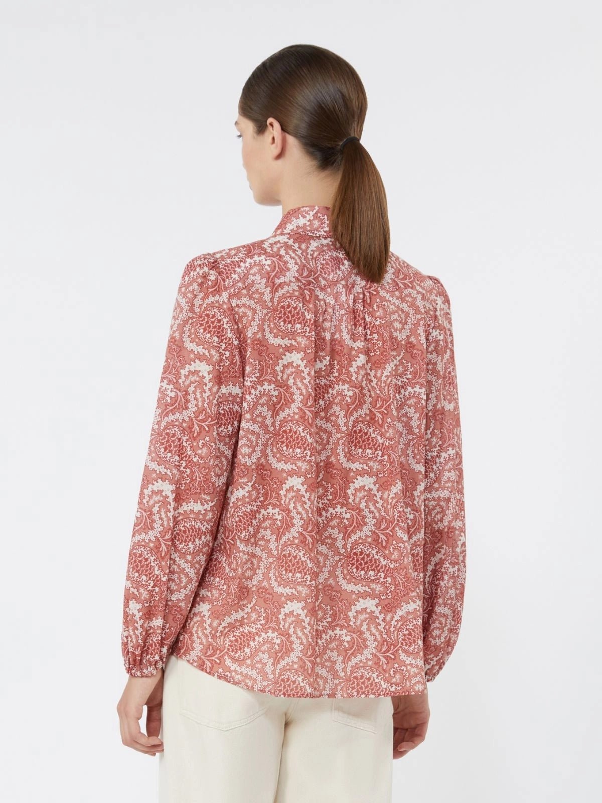 Young Ideas/Henmores - Periodi Paisley Puff Sleeve Shirt - 002 Cherry - 8