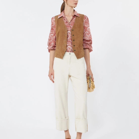 Young Ideas/Henmores - Periodi Paisley Puff Sleeve Shirt - 002 Cherry - 8
