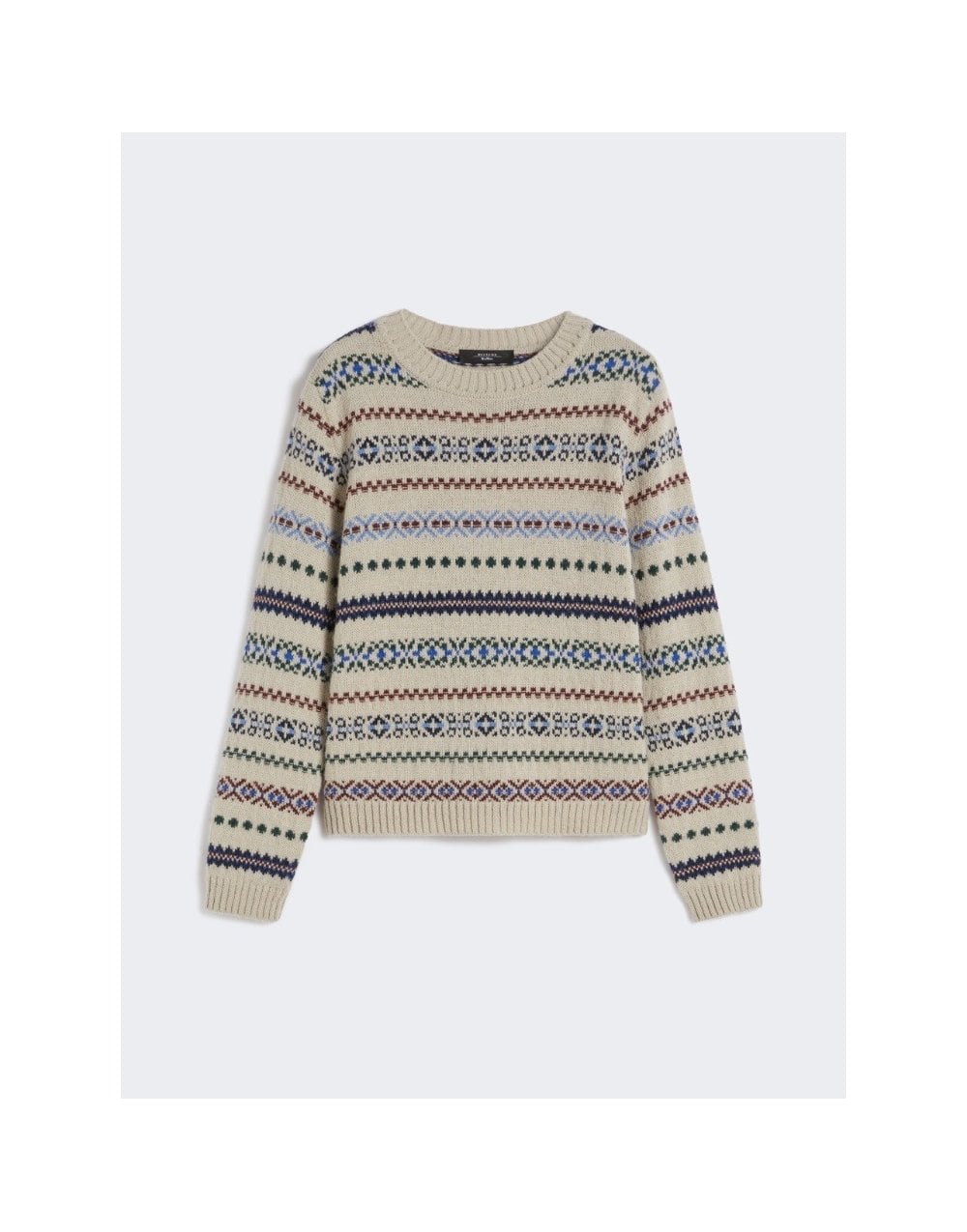 Young Ideas/Henmores - Quirite Jacquard Crew Neck Jumper - 025 Ecru - XS