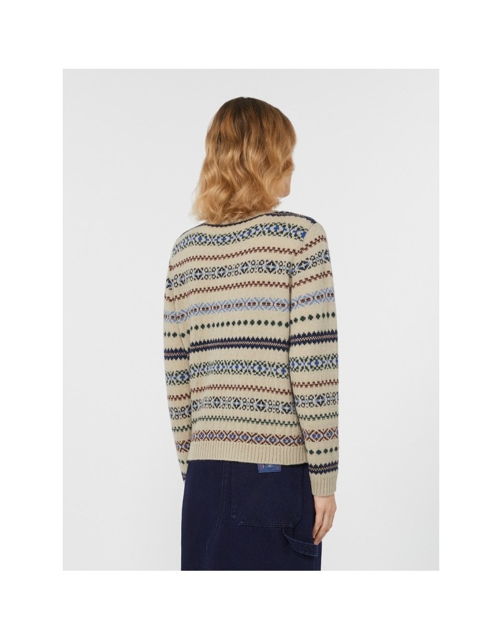 Young Ideas/Henmores - Quirite Jacquard Crew Neck Jumper - 025 Ecru - XS