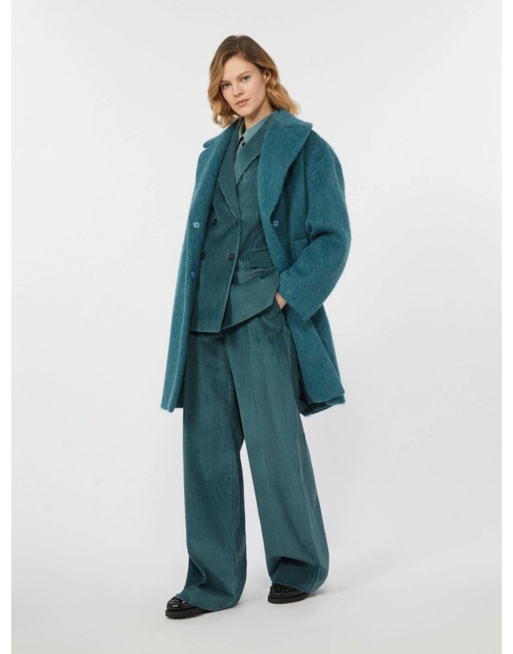 Young Ideas/Henmores - Rada Textured Midi Coat - 008 Oil - 8