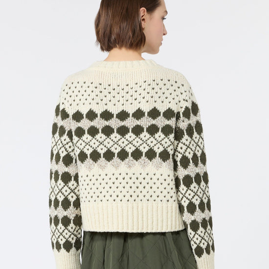 Young Ideas & Henmores -Ranch Geometric Pattern Jumper -001 Khaki/Ecru -XS