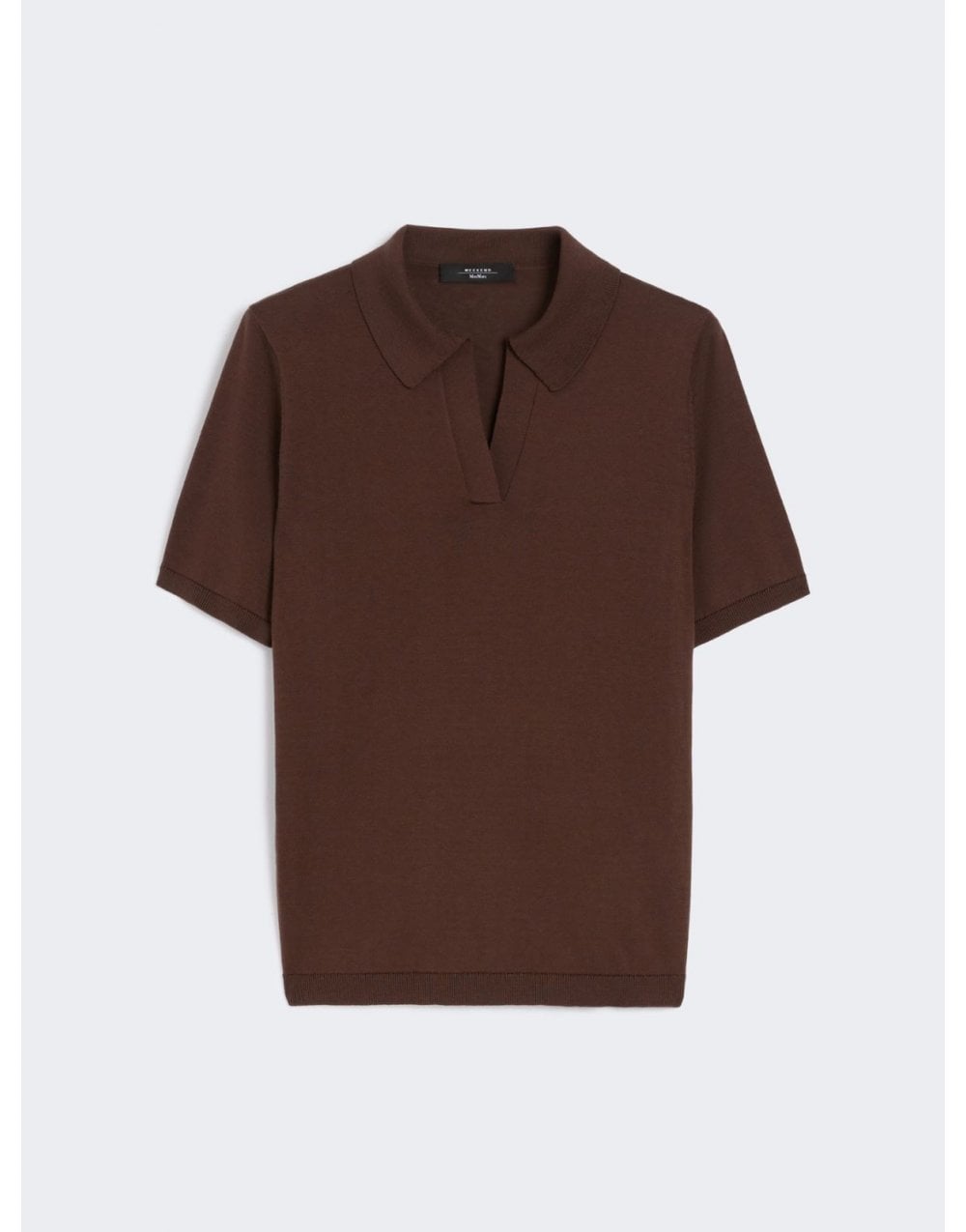 Young Ideas/Henmores - Roncolo Collared Short Sleeve Knitted Top - 005 Chocolate - S