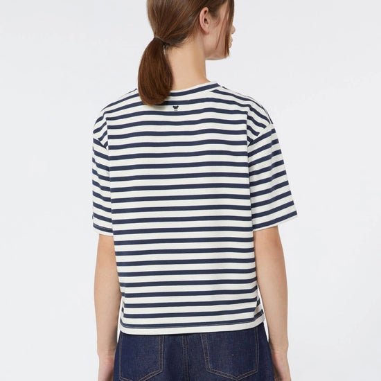 Young Ideas/Henmores - Sabato Striped Sun T-Shirt - 005 Navy Pinstripes - XS