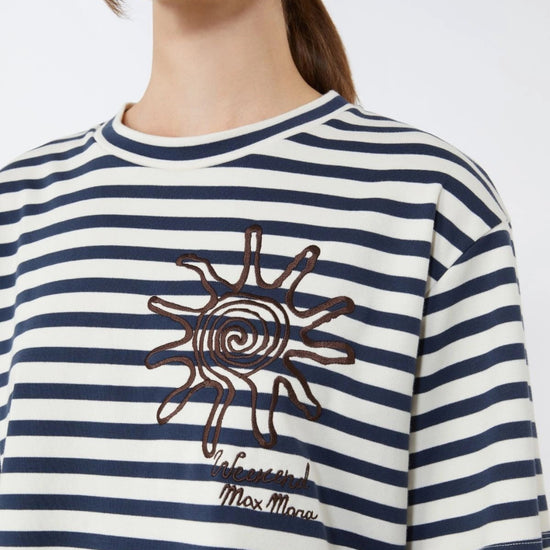 Young Ideas/Henmores - Sabato Striped Sun T-Shirt - 005 Navy Pinstripes - XS