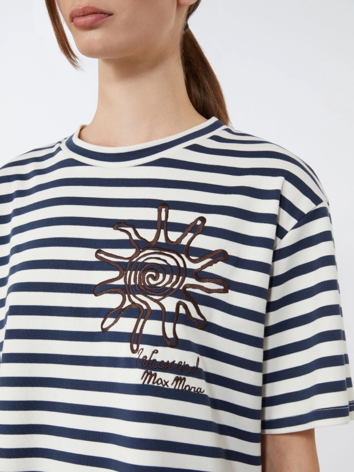 Young Ideas/Henmores - Sabato Striped Sun T-Shirt - 005 Navy Pinstripes - XS