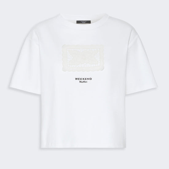 Young Ideas & Henmores -Sala Crochet Detail T-Shirt -005 White -XS