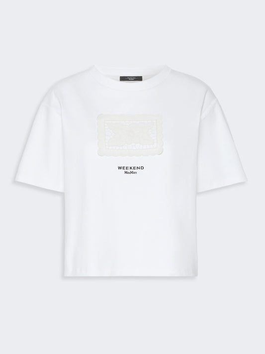 Young Ideas & Henmores -Sala Crochet Detail T-Shirt -005 White -XS