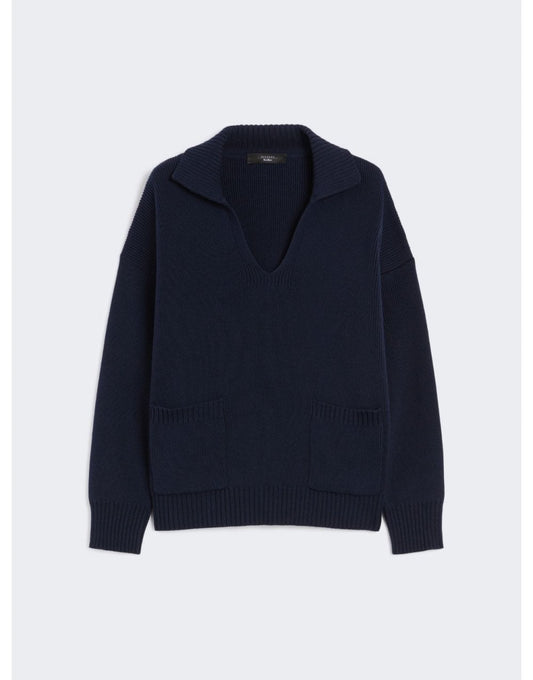 Young Ideas/Henmores - Saloon Double Pocket Collared Jumper - 006 Navy - XS