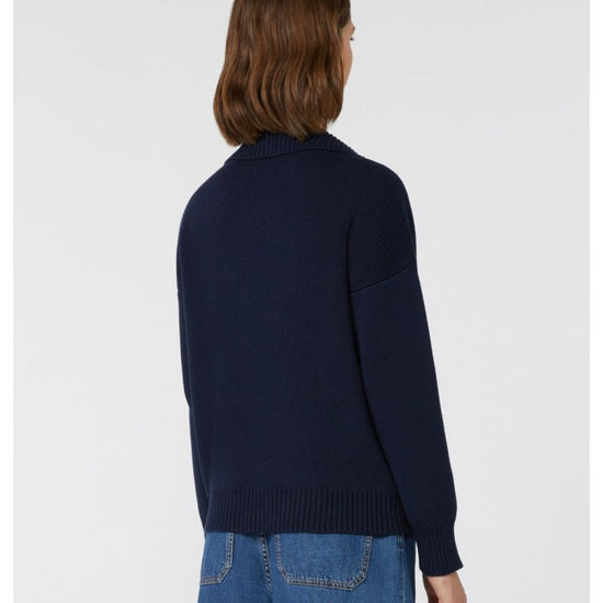 Young Ideas/Henmores - Saloon Double Pocket Collared Jumper - 006 Navy - XS