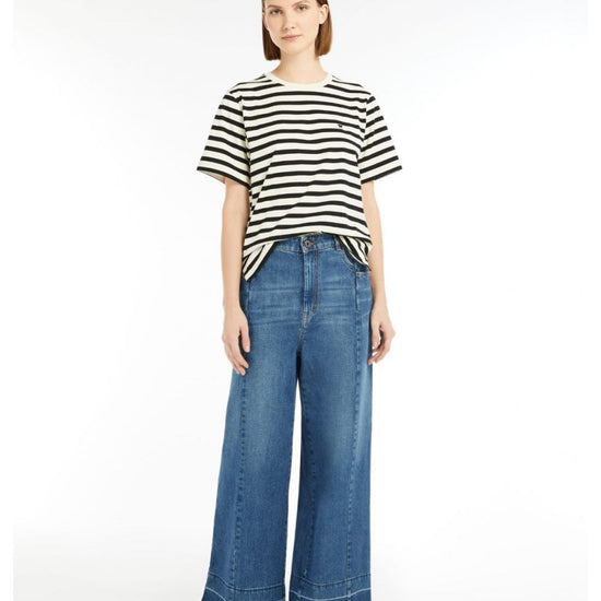 Young Ideas/Henmores - Satrapo Striped Crew Neck T-Shirt - 011 Navy Stripes - XS