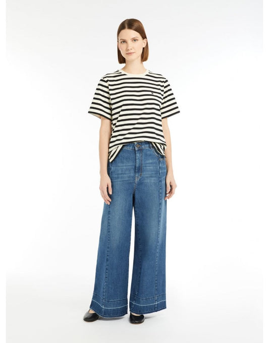 Young Ideas/Henmores - Satrapo Striped Crew Neck T-Shirt - 011 Navy Stripes - XS