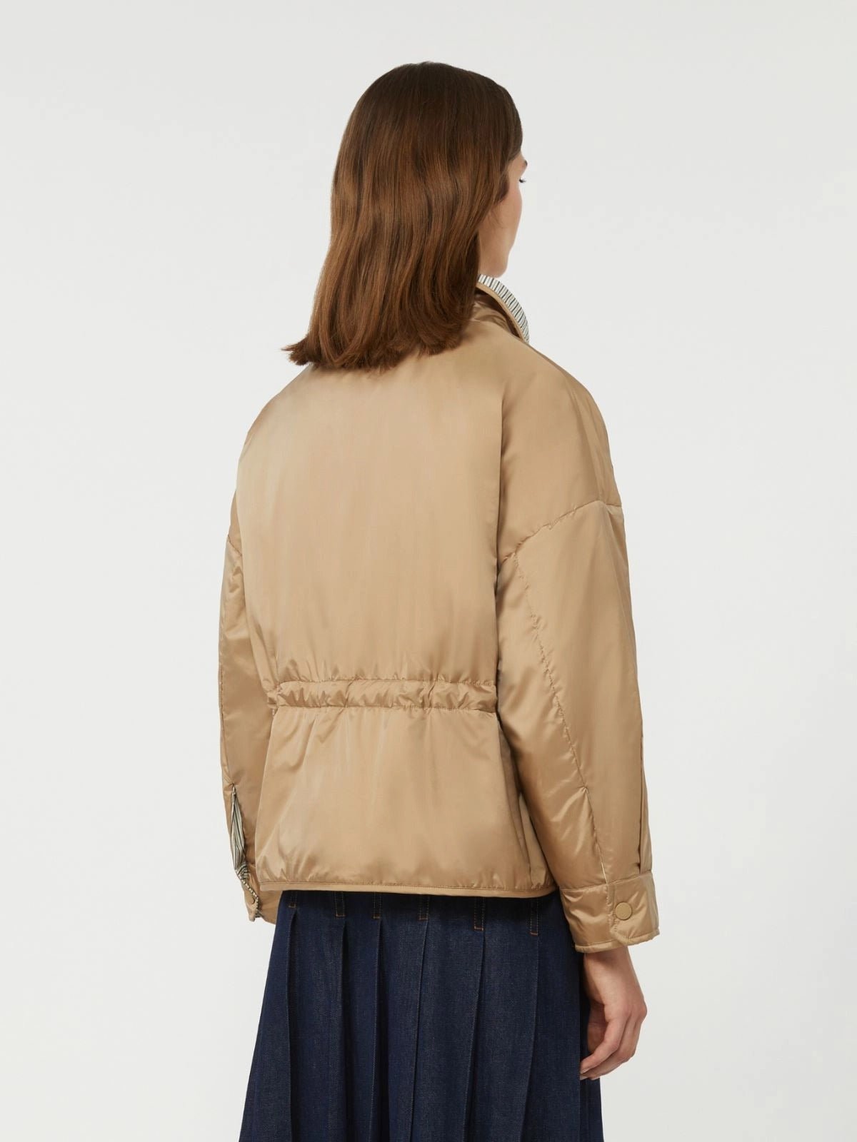 Young Ideas/Henmores - Smalto Reversible Striped Downproof Jacket - 010 Hazelnut Brown - 6