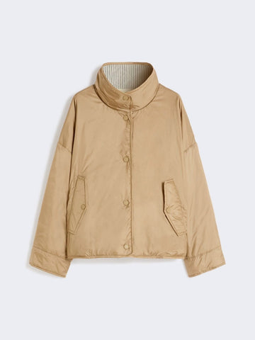 Young Ideas/Henmores - Smalto Reversible Striped Downproof Jacket - 010 Hazelnut Brown - 6