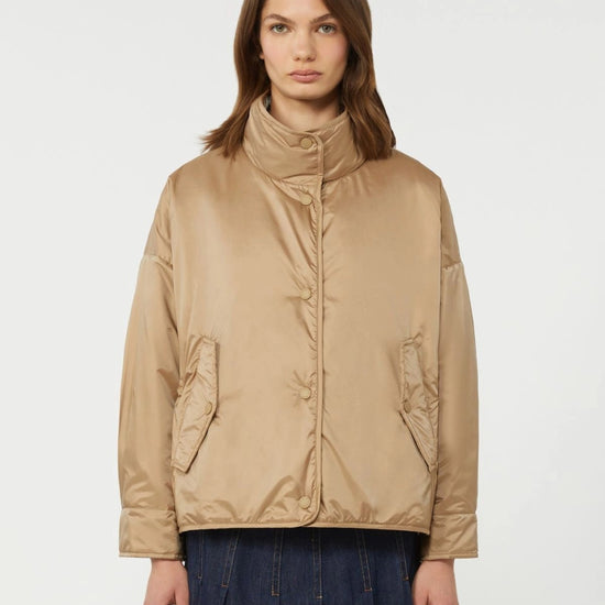 Young Ideas/Henmores - Smalto Reversible Striped Downproof Jacket - 010 Hazelnut Brown - 6