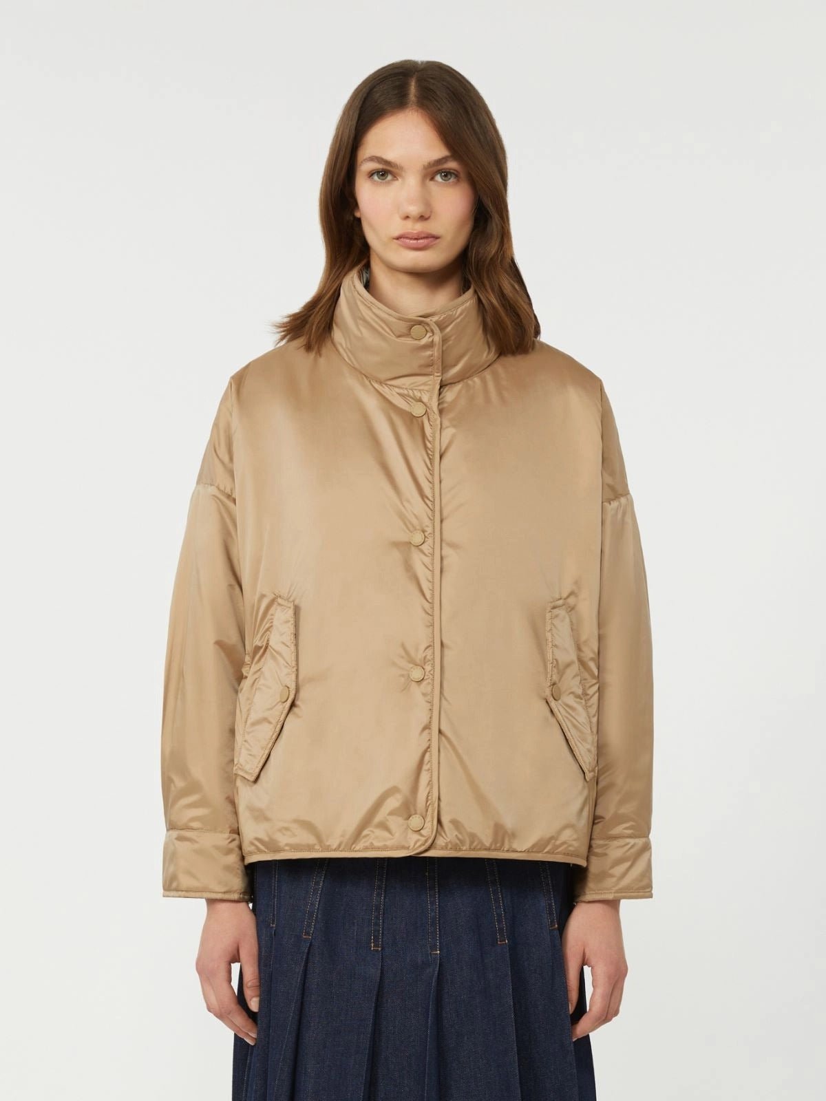 Young Ideas/Henmores - Smalto Reversible Striped Downproof Jacket - 010 Hazelnut Brown - 6