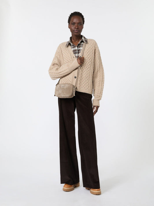 Young Ideas & Henmores -Struzzo Suede Crossbody Bag -001 Chocolate -OS