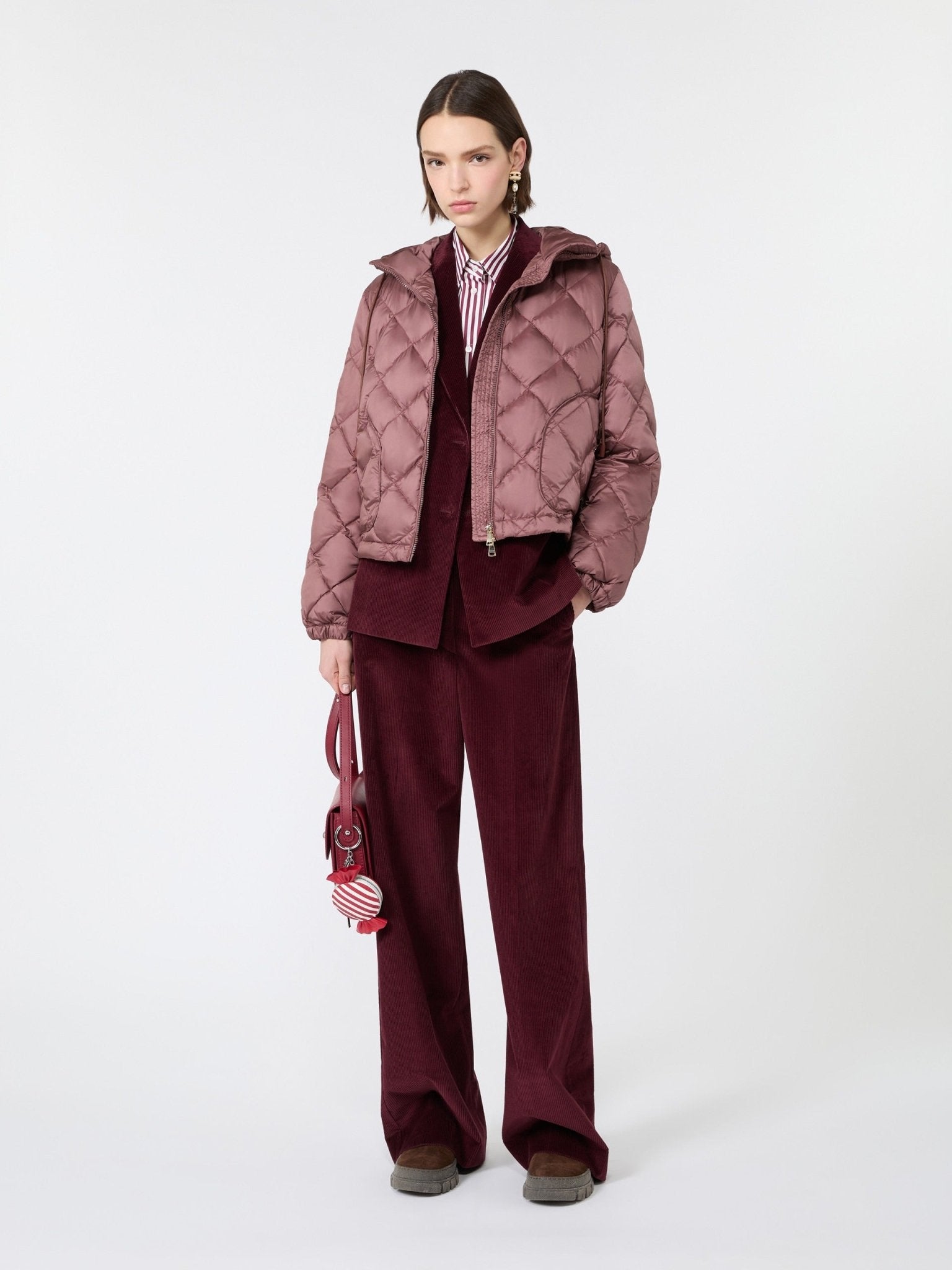 Young Ideas & Henmores -Tania Wide Leg Corduroy Trousers -006 Bordeaux -8