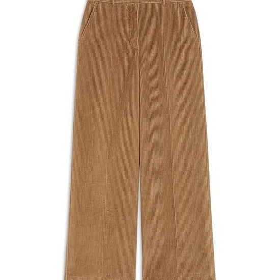 Young Ideas & Henmores -Tania Wide Leg Corduroy Trousers -006 Hazelnut Brown -6