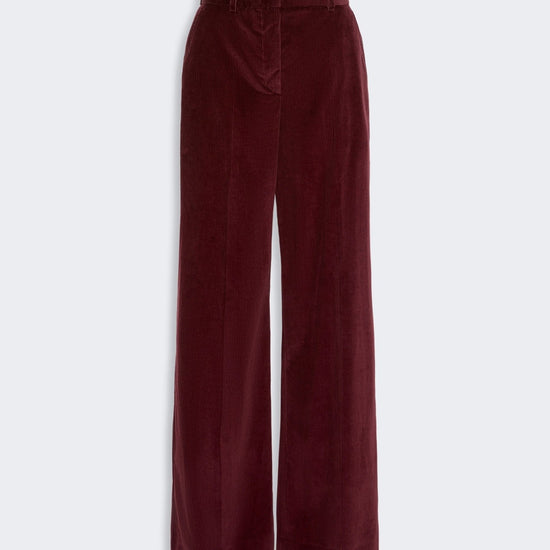 Young Ideas & Henmores -Tania Wide Leg Corduroy Trousers -006 Bordeaux -8