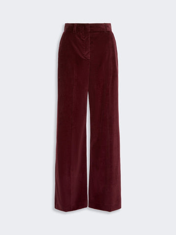 Young Ideas & Henmores -Tania Wide Leg Corduroy Trousers -006 Bordeaux -8