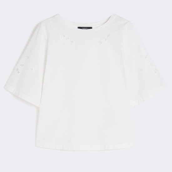Young Ideas & Henmores - Targa Jersey Broderie Anglaise T-Shirt - 001 White - XS