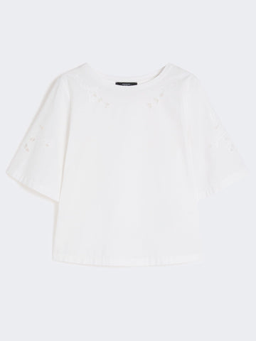Young Ideas & Henmores - Targa Jersey Broderie Anglaise T-Shirt - 001 White - XS