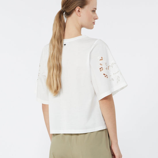 Young Ideas & Henmores - Targa Jersey Broderie Anglaise T-Shirt - 001 White - XS