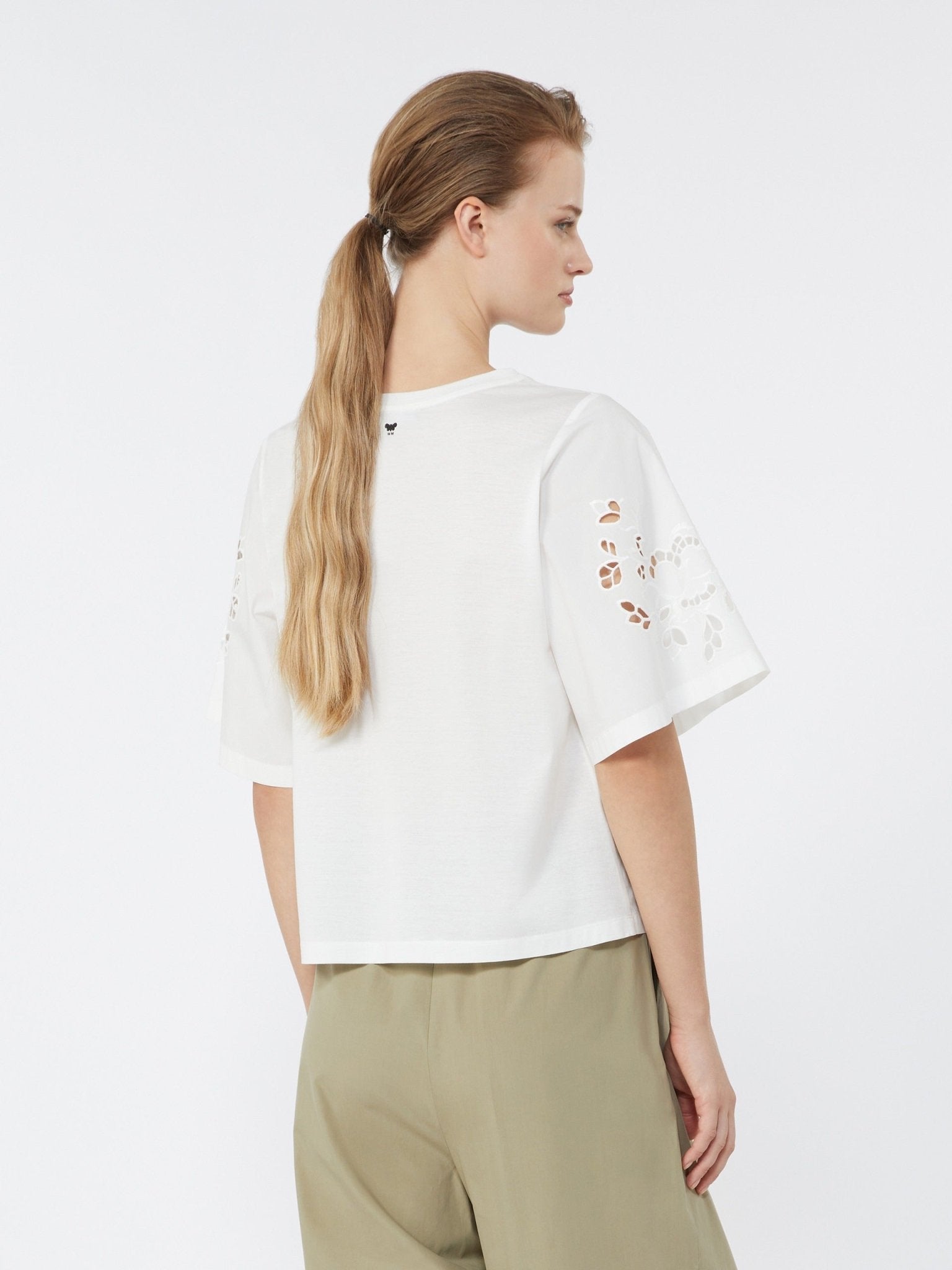 Young Ideas & Henmores - Targa Jersey Broderie Anglaise T-Shirt - 001 White - XS