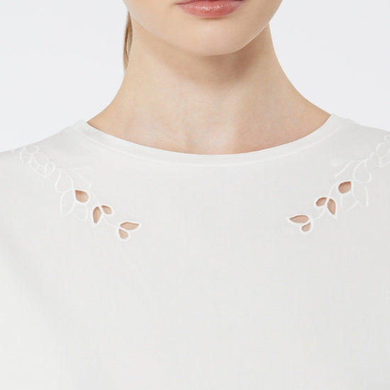 Young Ideas & Henmores - Targa Jersey Broderie Anglaise T-Shirt - 001 White - XS