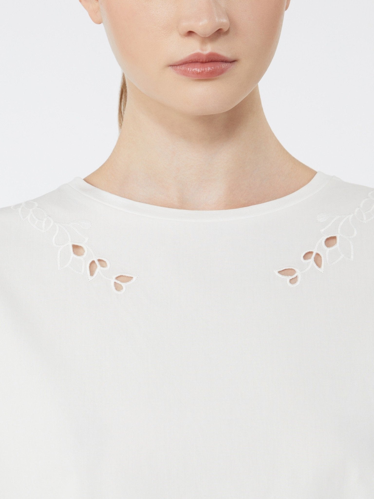 Young Ideas & Henmores - Targa Jersey Broderie Anglaise T-Shirt - 001 White - XS