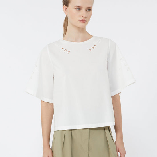 Young Ideas & Henmores - Targa Jersey Broderie Anglaise T-Shirt - 001 White - XS